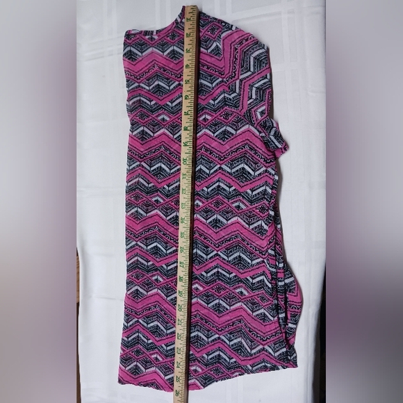 Womens Rock 47 by Wrangler Blouse/Size S/Pullover, Sheer,Bell Sleeve/Black, Pink - Picture 10 of 11